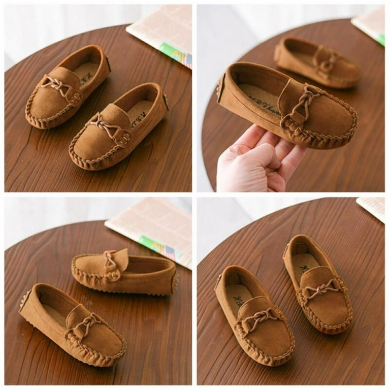 Kids Girls Boys Children Slip On Flat Loafers Moccasins Casual Boat Shoes Size